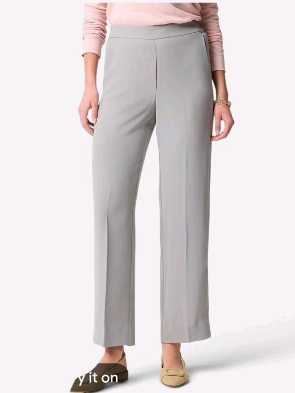 NWT J.Crew Factory *FLAW SPOT* Womens 6 Jamie Wide Leg Pull On Pants Gray CG385